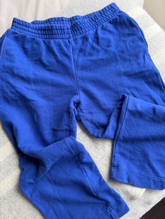 Beaton Linen Pants - Beaton Blue straight cropped leg sweat pants
